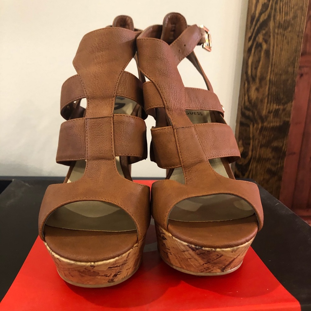 Brown Strappy Wedge